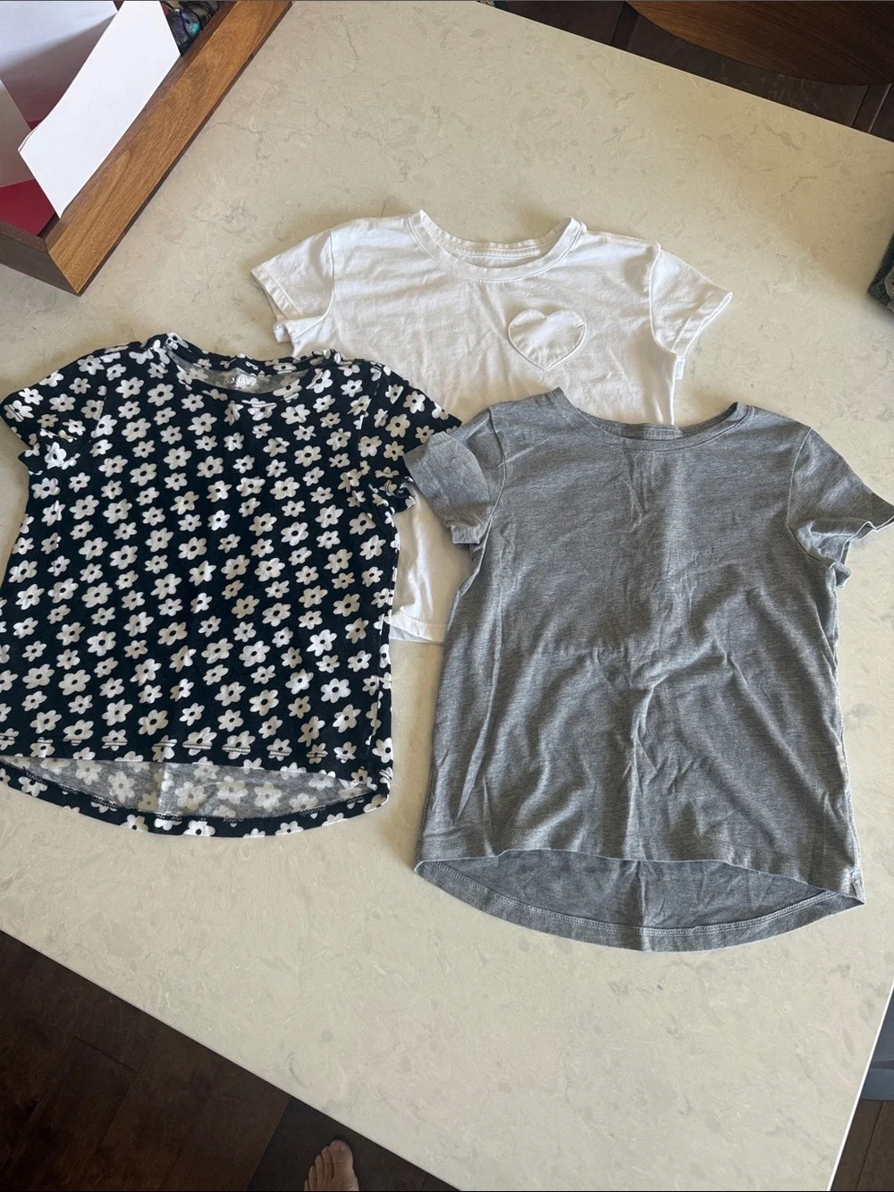 Old Navy Girls' Short-Sleeve Tee Set - White, Gray & Navy Floral